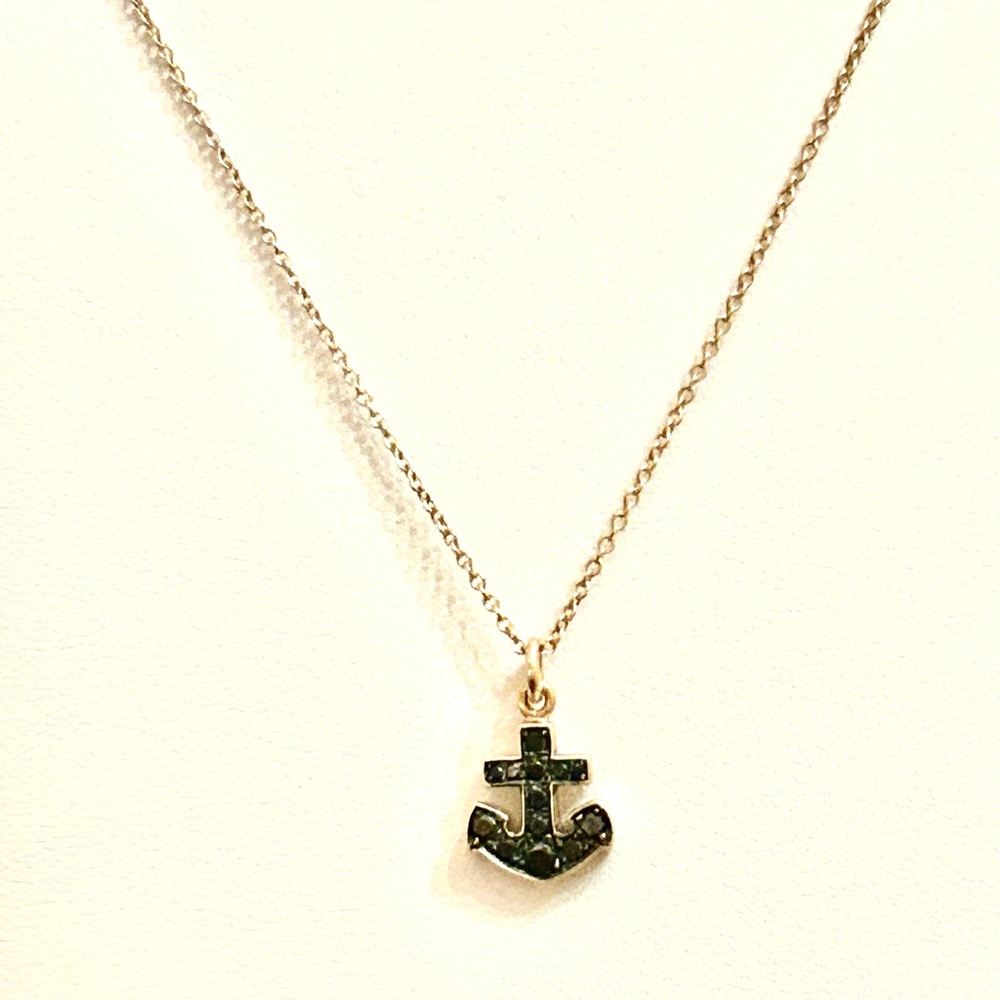 Finn New York Black Diamond Anchor Necklace View 5
